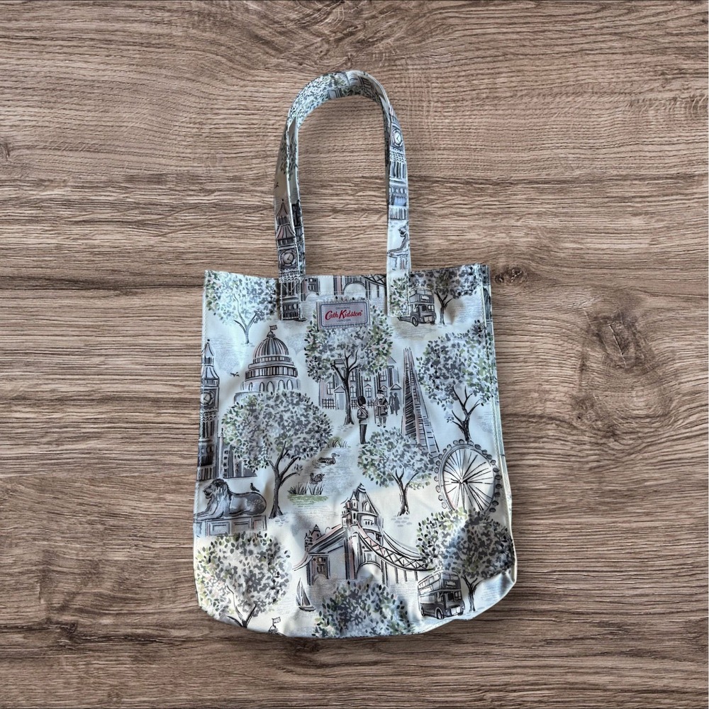 Cath‎ Kidston London Scenery Tote Bag with Pocket Rain Resistant Clean EUC